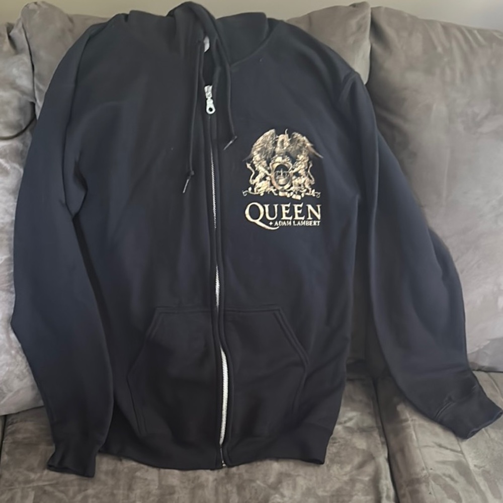 Queen + Adam Lambert Black Zip-up Hoodie